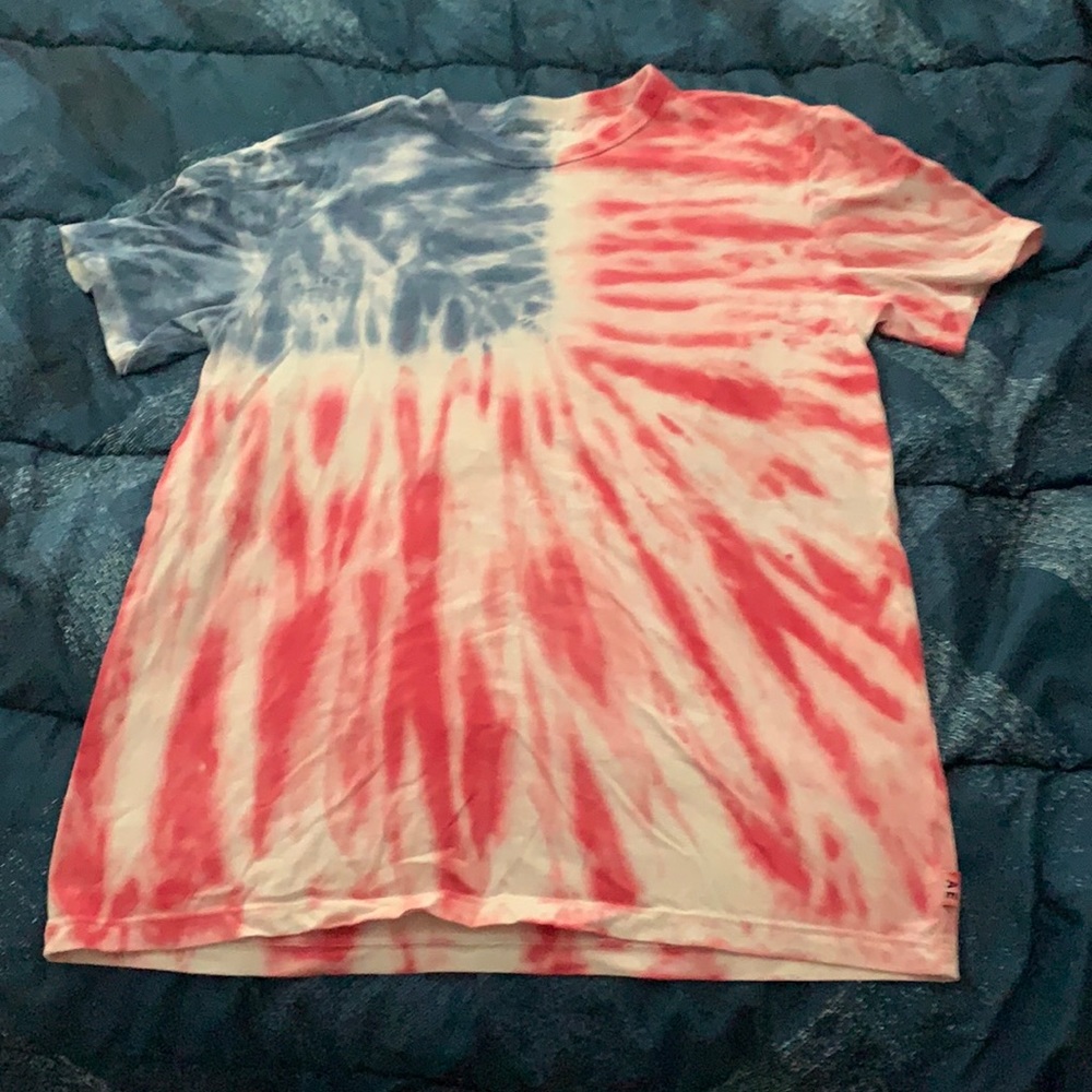 Red and blue American tie dye